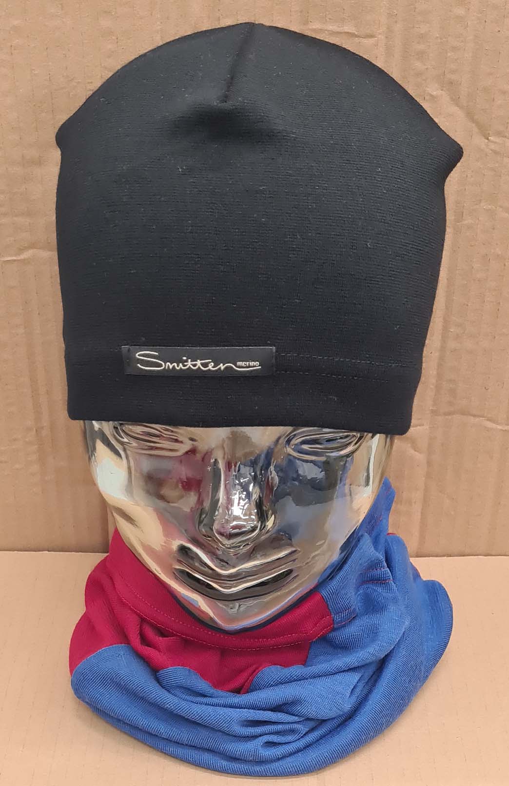 Blue & Red Tones Unisex Merino Wool Thermal Neck Warmer Neck Gaiter