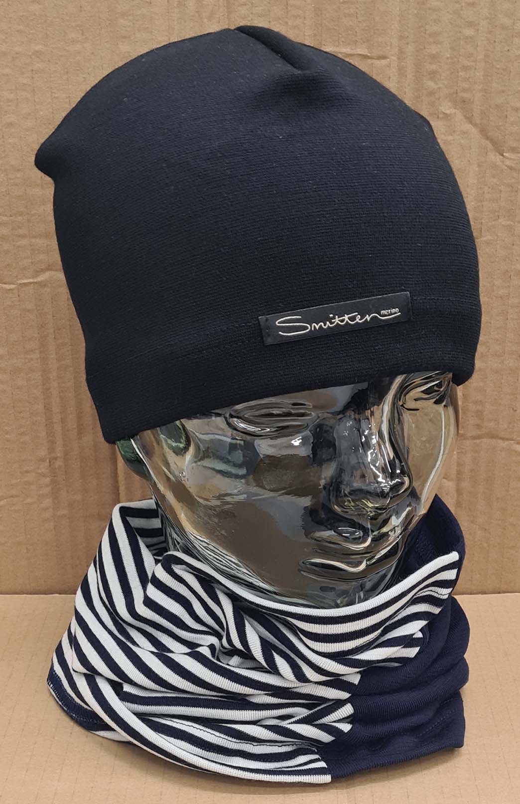 Blue & Stripe Tones Unisex Merino Wool Thermal Neck Warmer Neck Gaiter