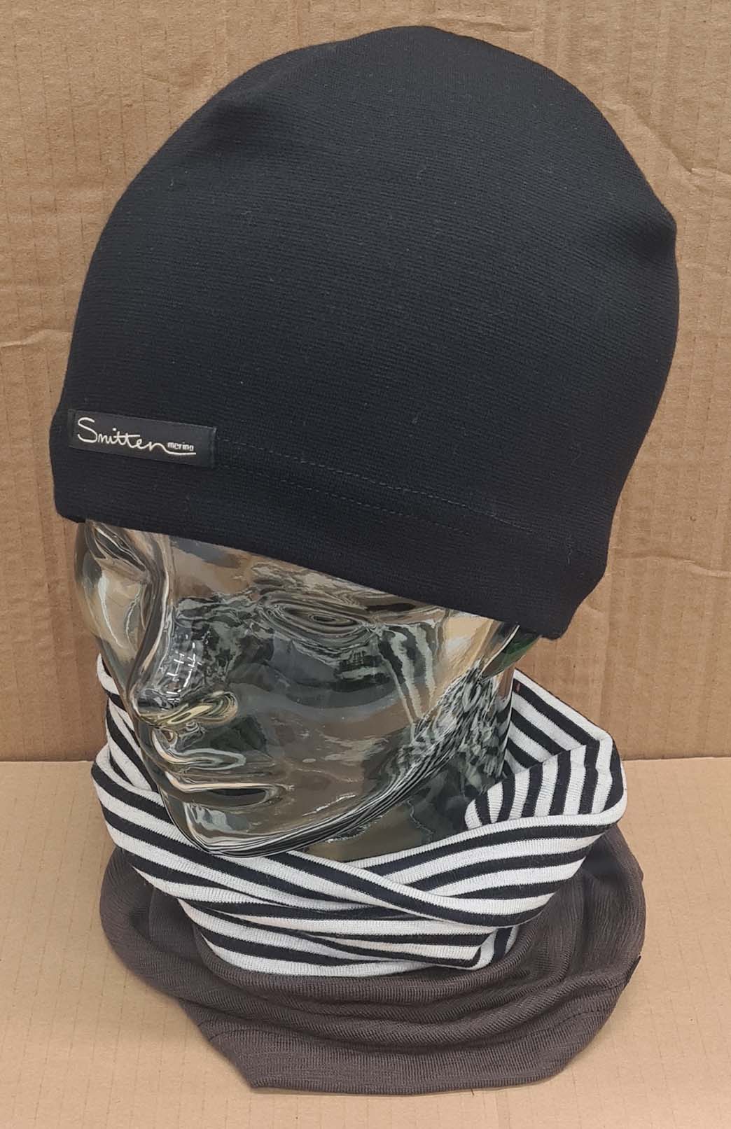 Brown & Stripe Tones Unisex Merino Wool Thermal Neck Warmer Neck Gaiter