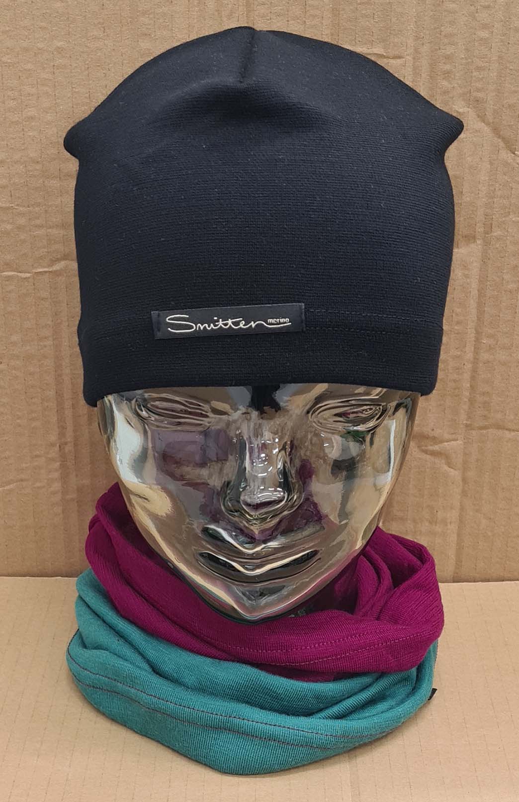 Green & Pink Tones Unisex Merino Wool Thermal Neck Warmer Neck Gaiter