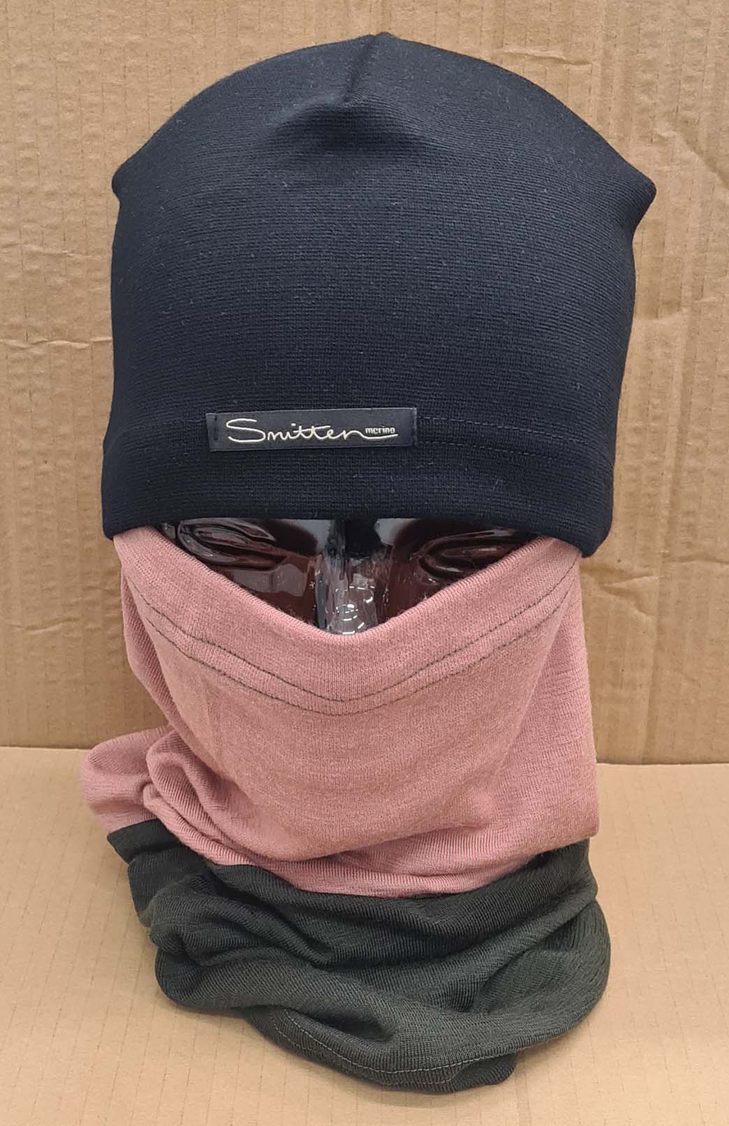 Green & Pink Tones Unisex Merino Wool Thermal Neck Warmer Neck Gaiter