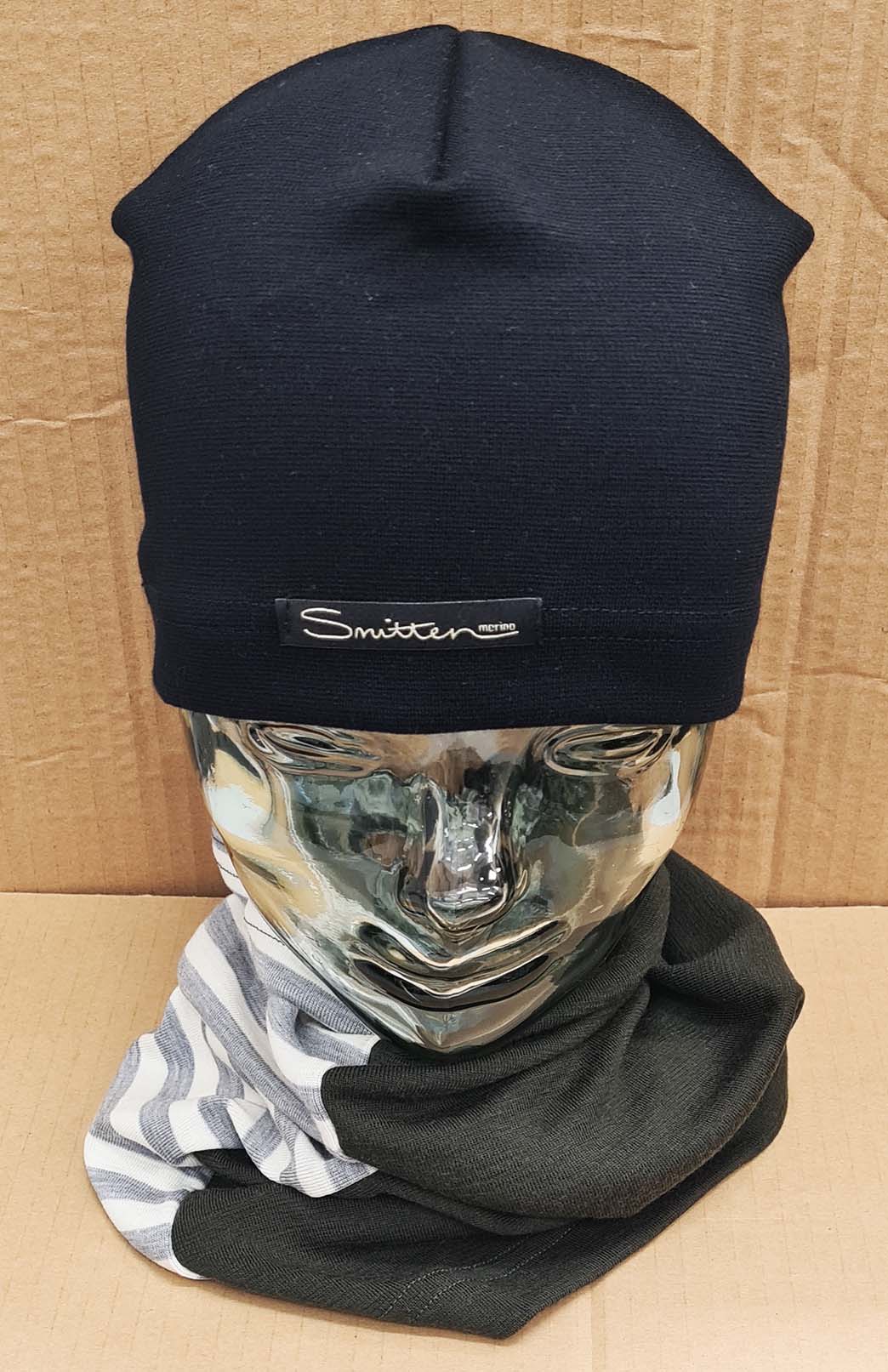 Green & Stripe Tones Unisex Merino Wool Thermal Neck Warmer Neck Gaiter