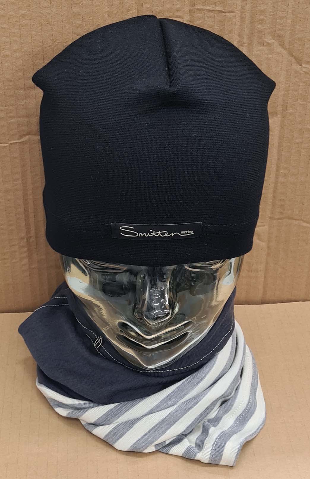 Grey & Stripe Tones Unisex Merino Wool Thermal Neck Warmer Neck Gaiter