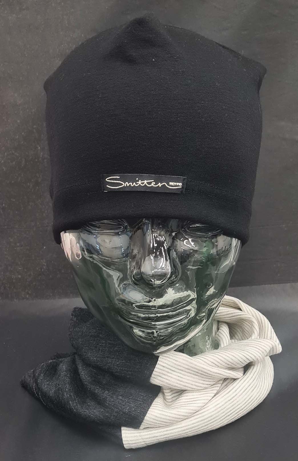 Grey & Stripe Tones Unisex Merino Wool Thermal Neck Warmer Neck Gaiter