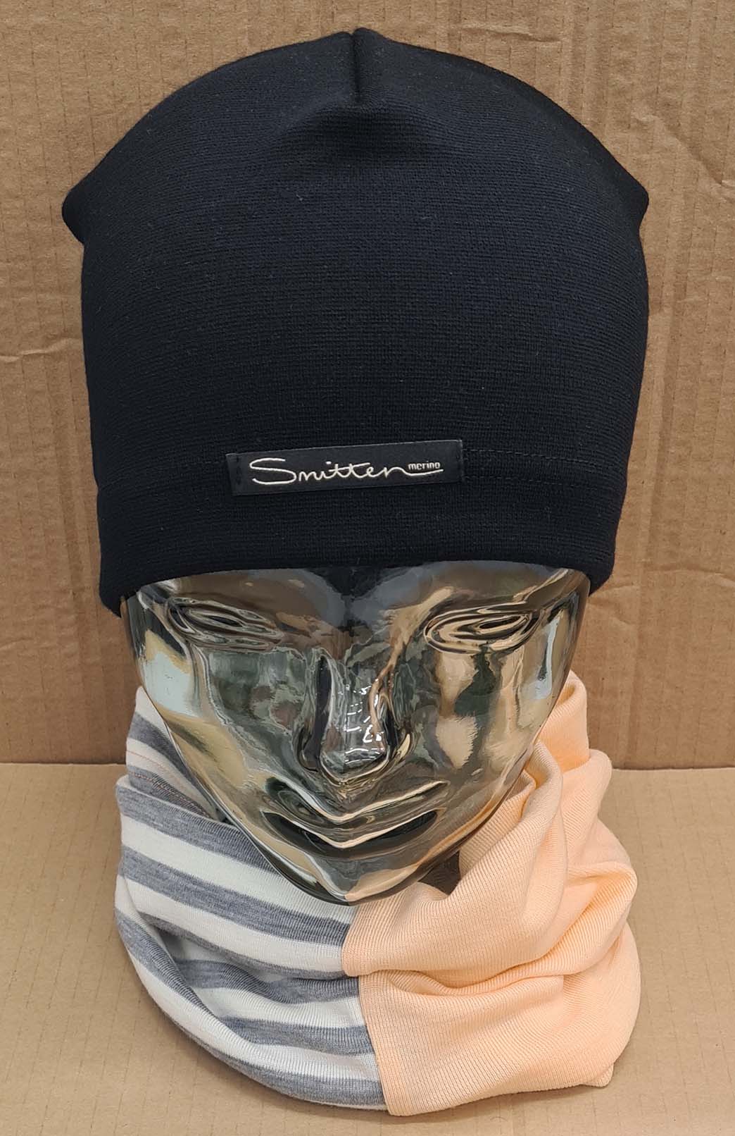 Orange & Stripe Tones Unisex Merino Wool Thermal Neck Warmer Neck Gaiter