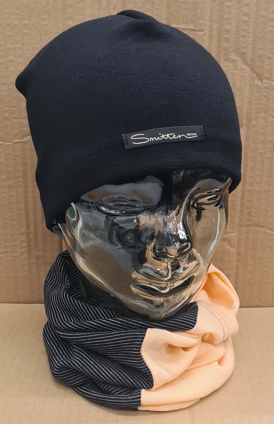 Orange & Stripe Tones Unisex Merino Wool Thermal Neck Warmer Neck Gaiter