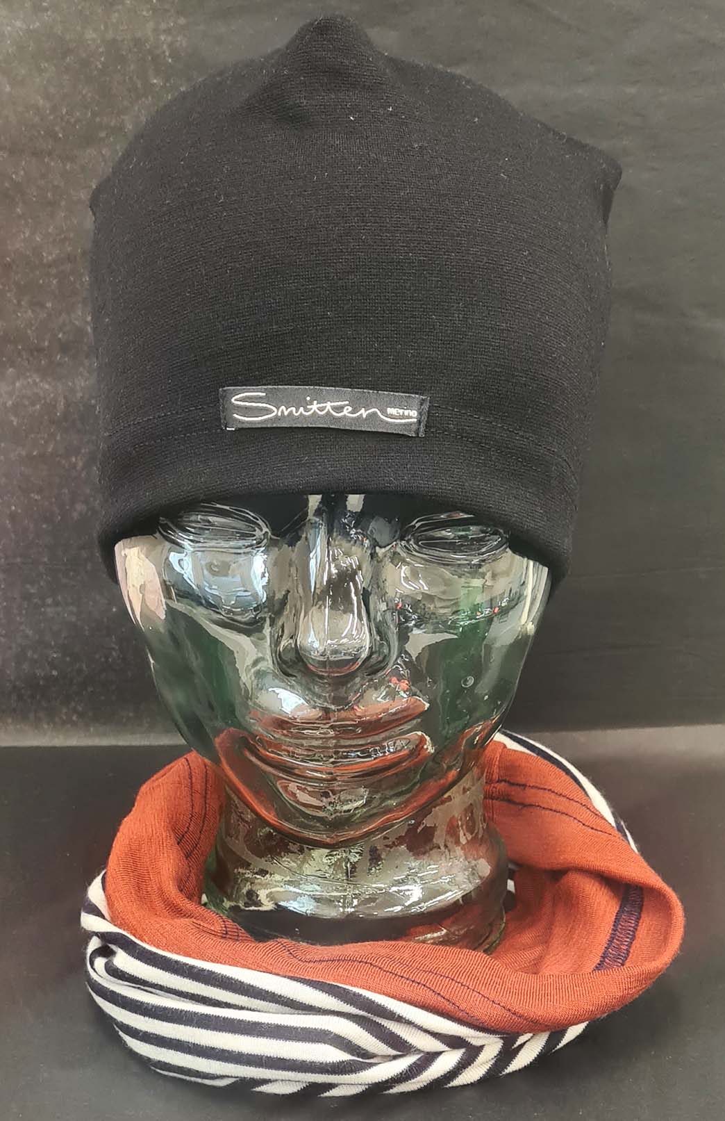 Orange & Stripe Tones Unisex Merino Wool Thermal Neck Warmer Neck Gaiter