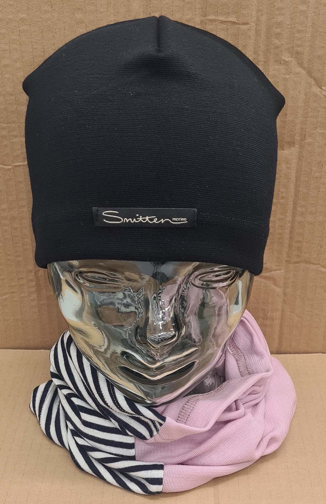 Pink & Stripe Tones Unisex Merino Wool Thermal Neck Warmer Neck Gaiter