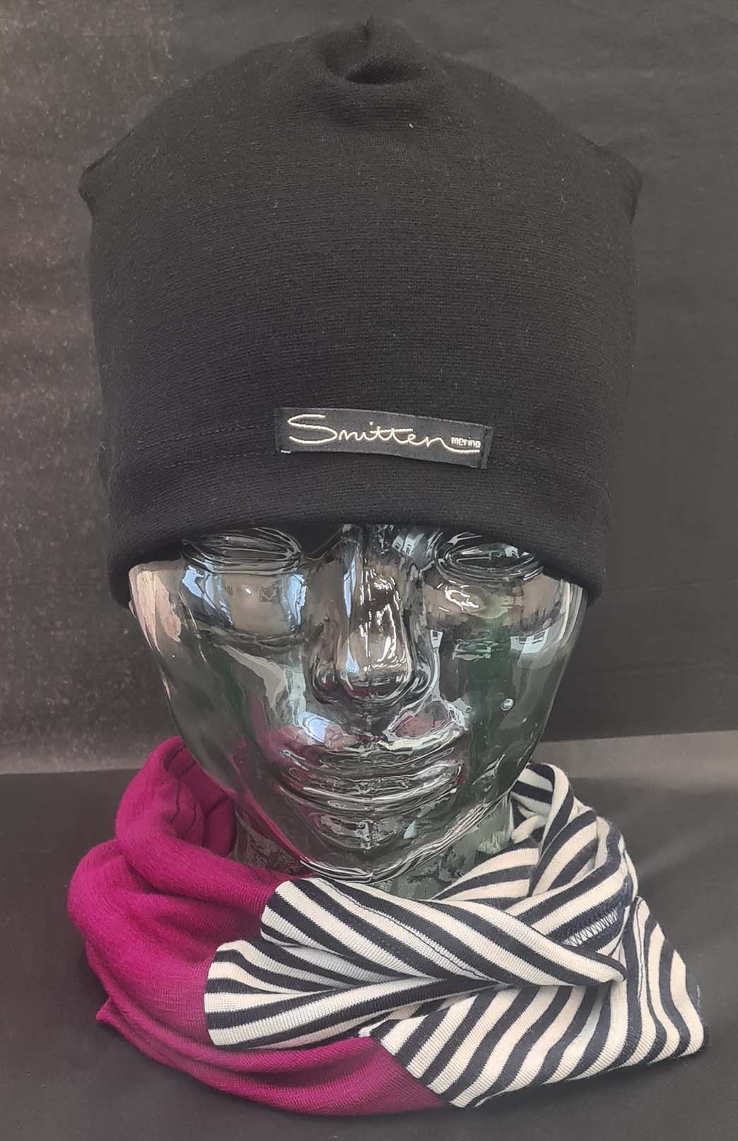 Pink & Stripe Tones Unisex Merino Wool Thermal Neck Warmer Neck Gaiter