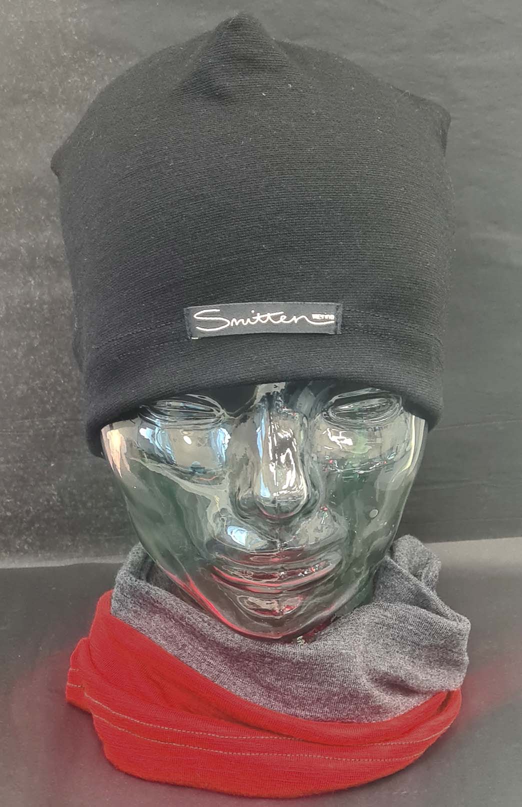 Grey & Red Tones Unisex Merino Wool Thermal Neck Warmer Neck Gaiter