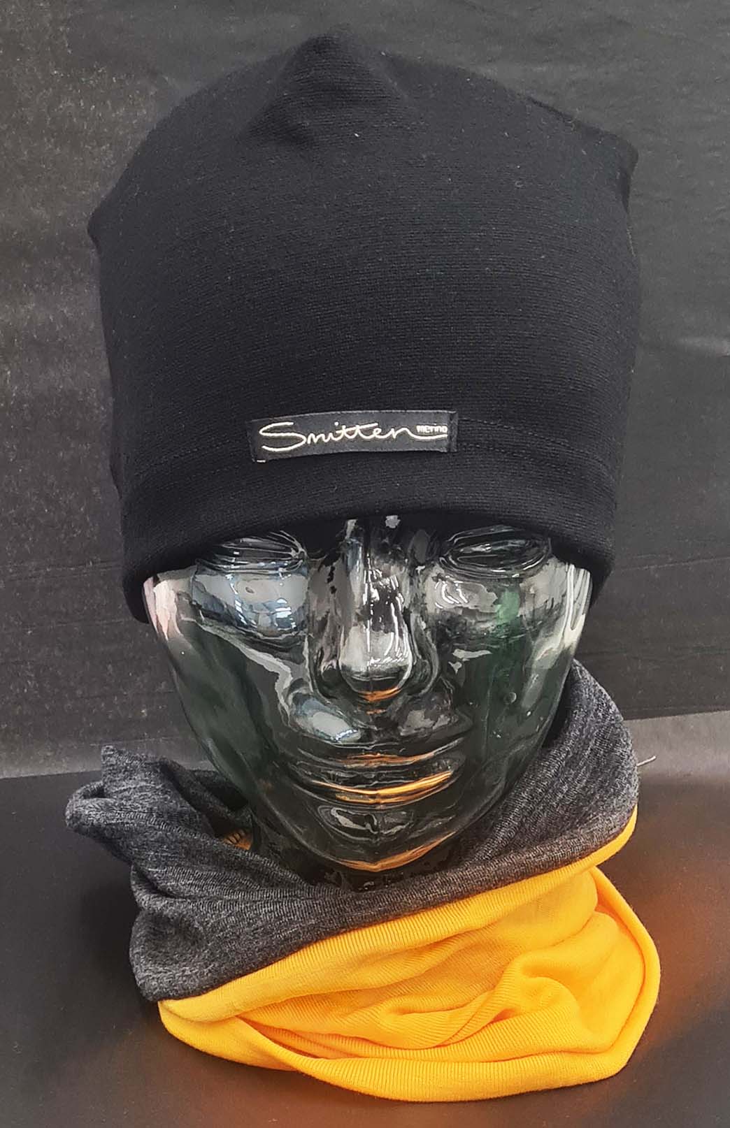 Grey & Yellow Tones Unisex Merino Wool Thermal Neck Warmer Neck Gaiter