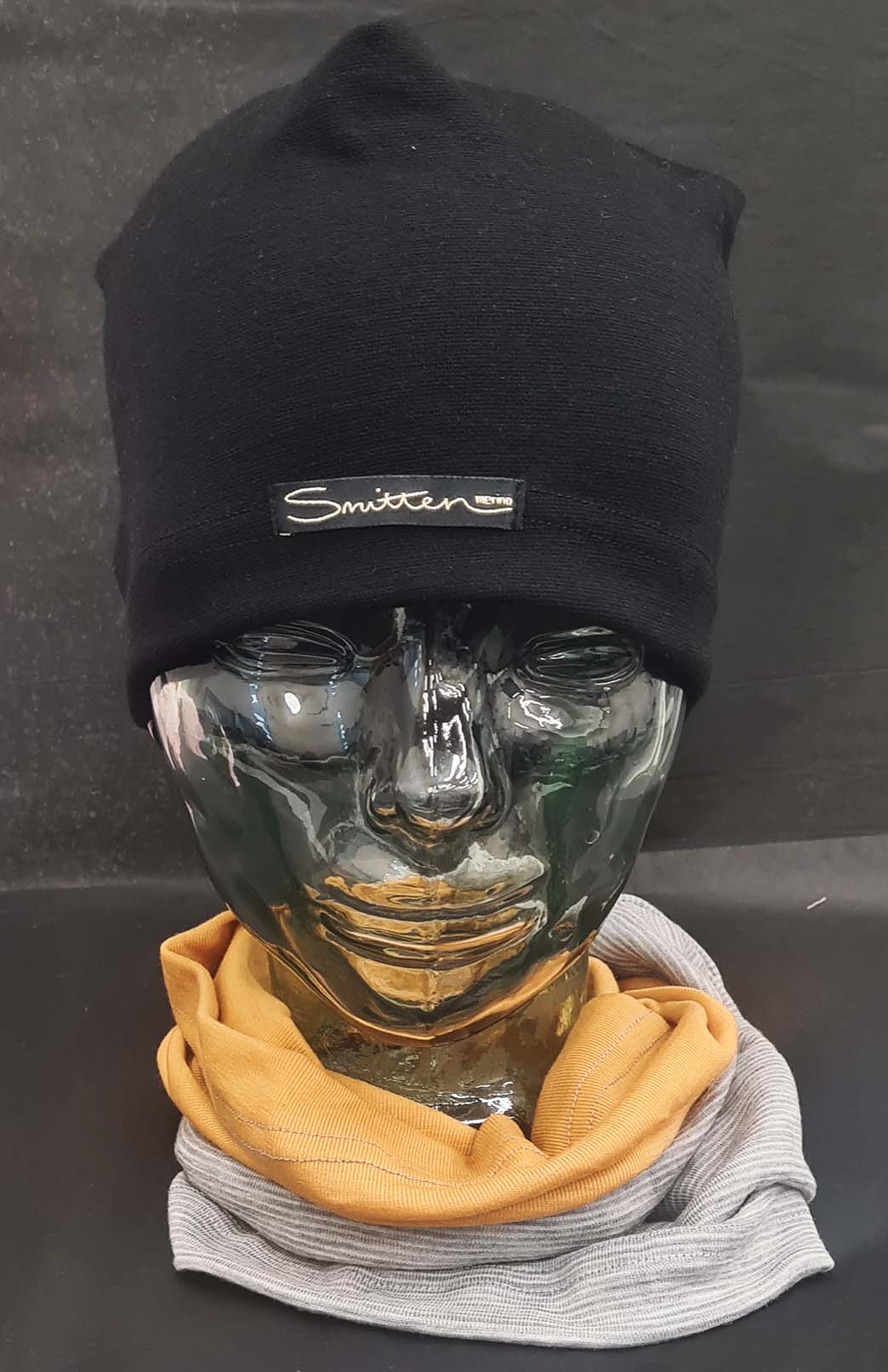 Stripe & Yellow Tones Unisex Merino Wool Thermal Neck Warmer Neck Gaiter