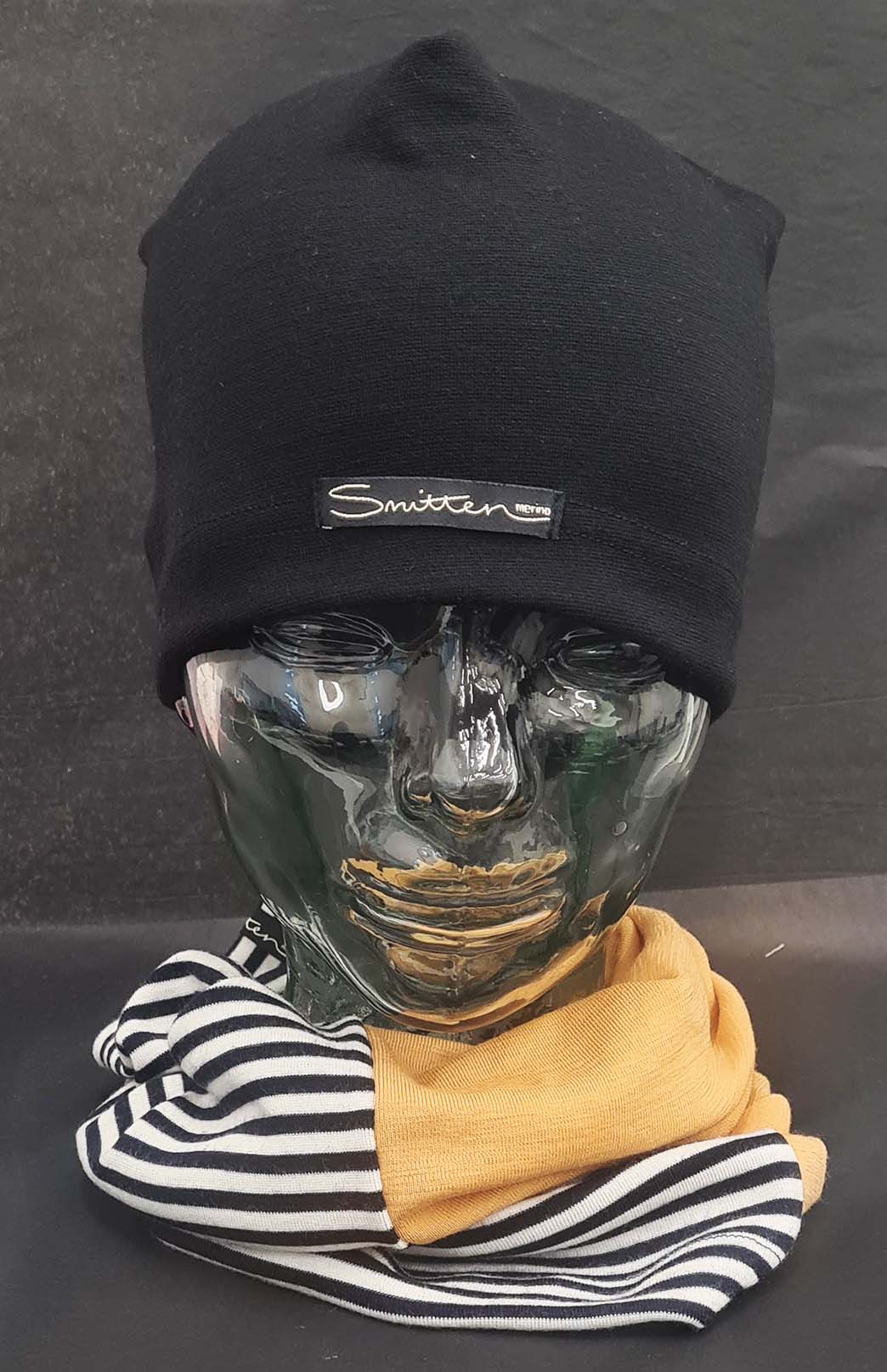 Stripe & Yellow Tones Unisex Merino Wool Thermal Neck Warmer Neck Gaiter