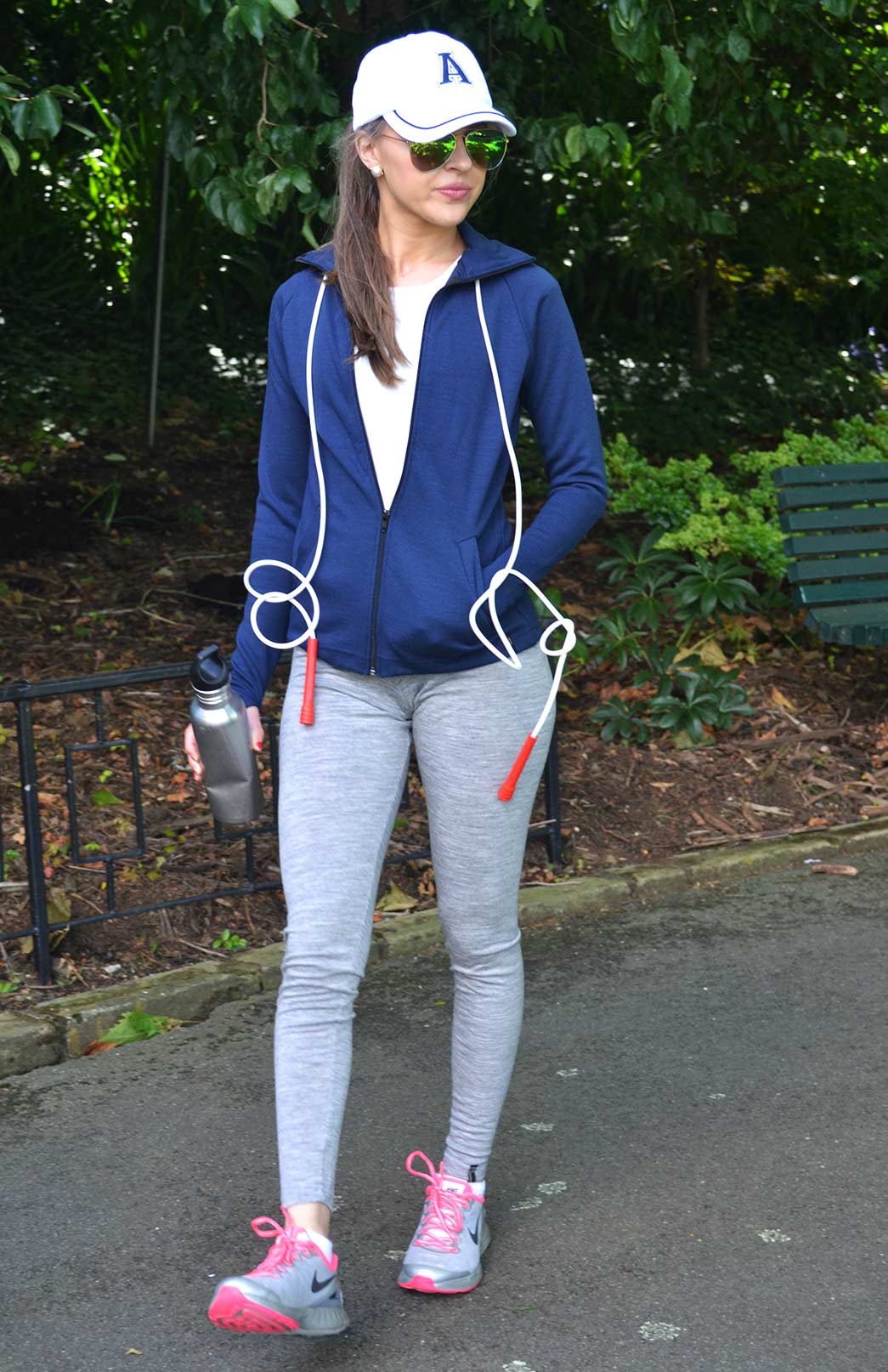 Light Grey Marl Women's Merino Wool Lightweight Thermal Leggings