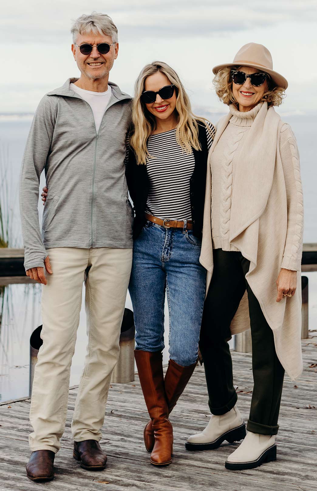 Light Grey Marl Men's Merino Wool Zip Top With Pockets