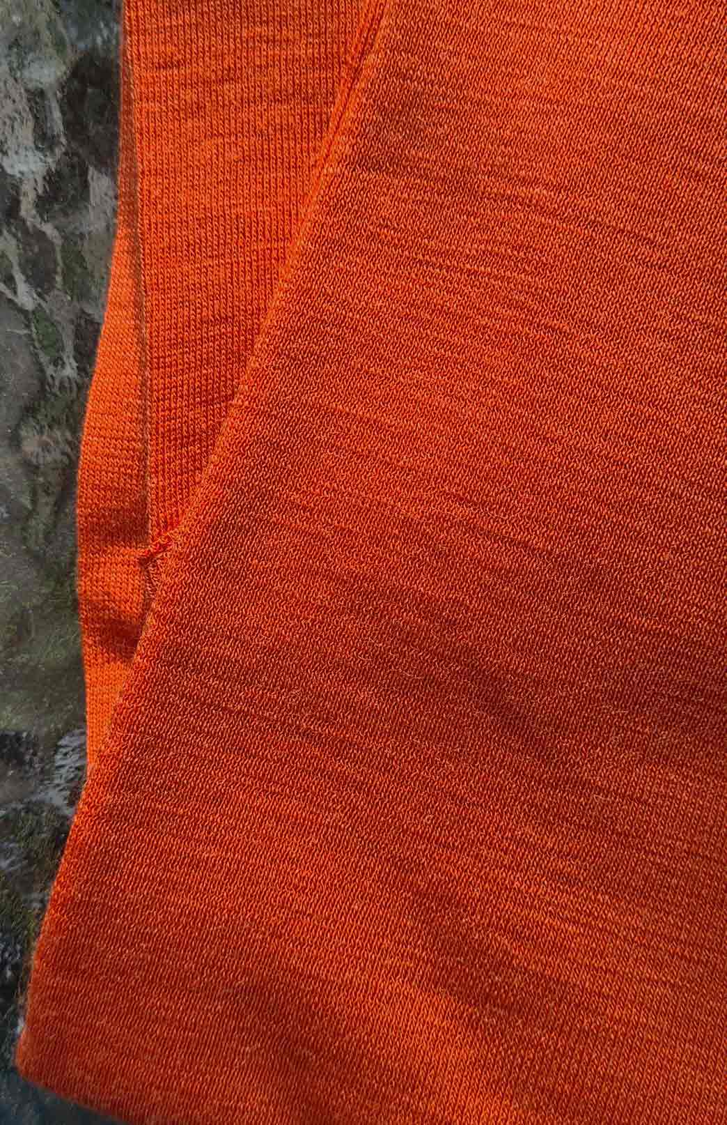 Burnt Orange Women's Merino Wool Zip Neck Top