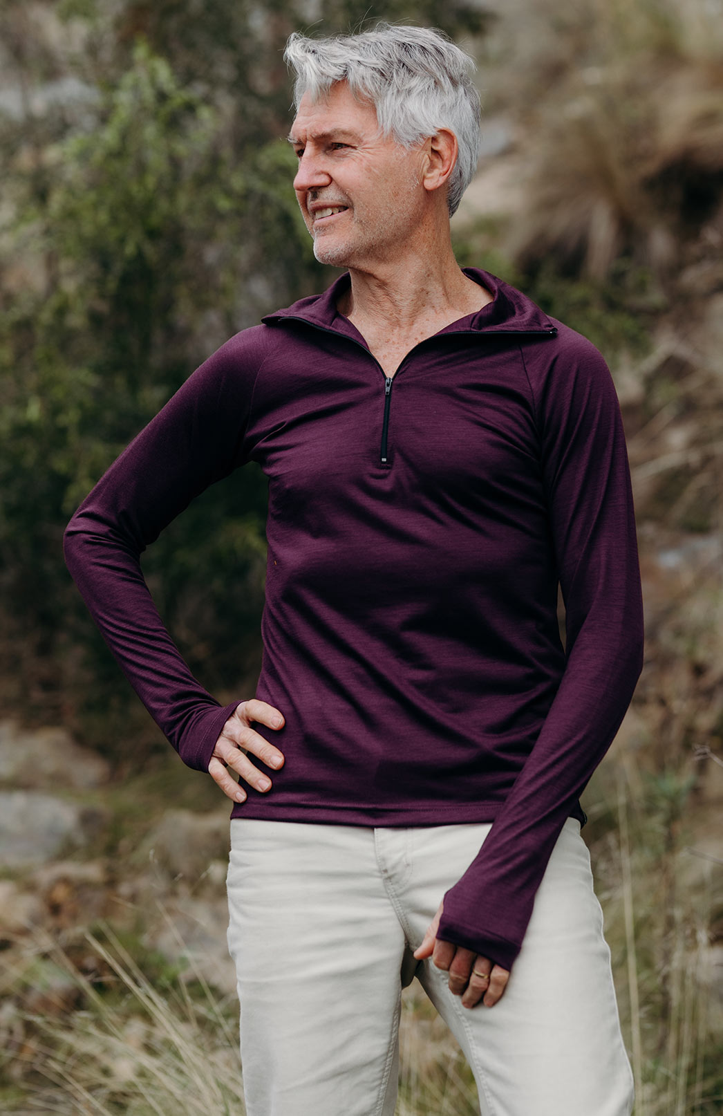 Zip Neck Top 170g Men's Merino Wool Zip Neck Top
