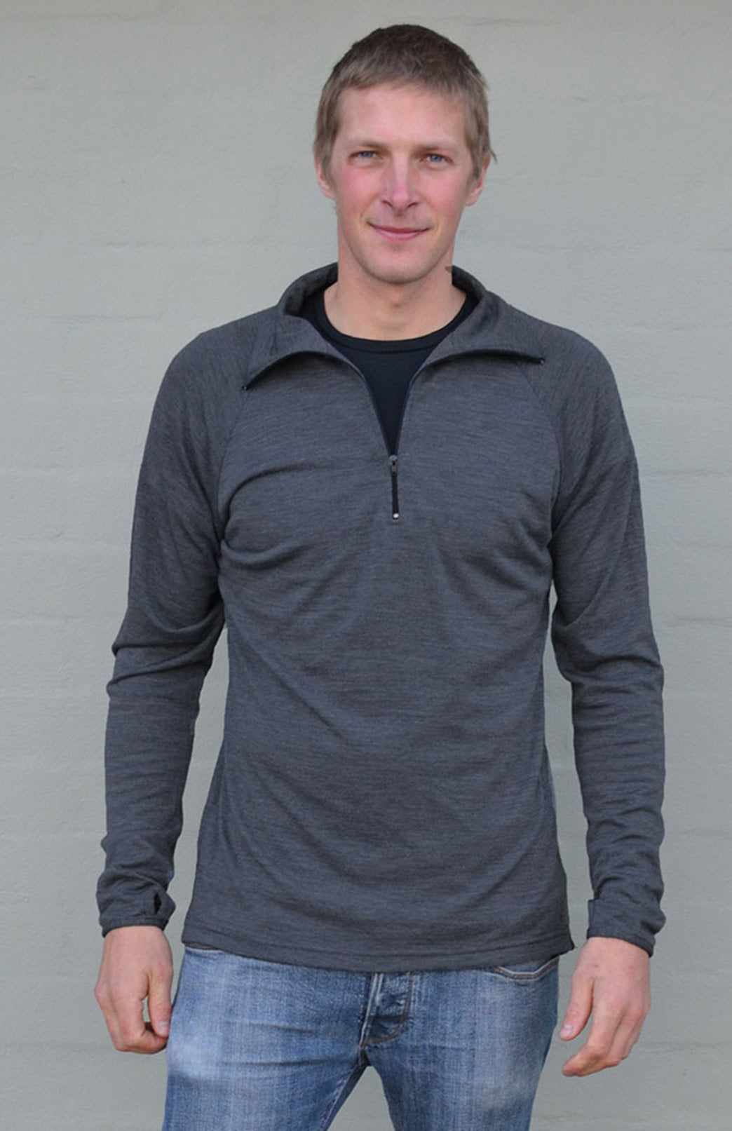 Zip Neck Top 170g Men's Merino Wool Zip Neck Top