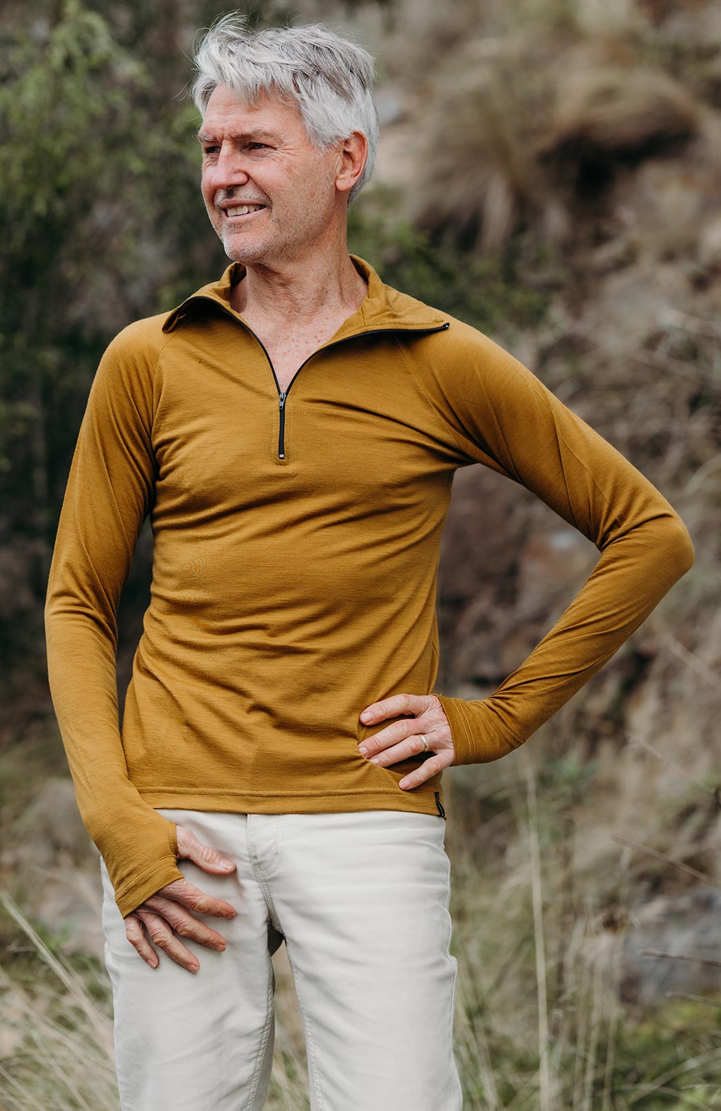 Zip Neck Top 170g Men's Merino Wool Zip Neck Top