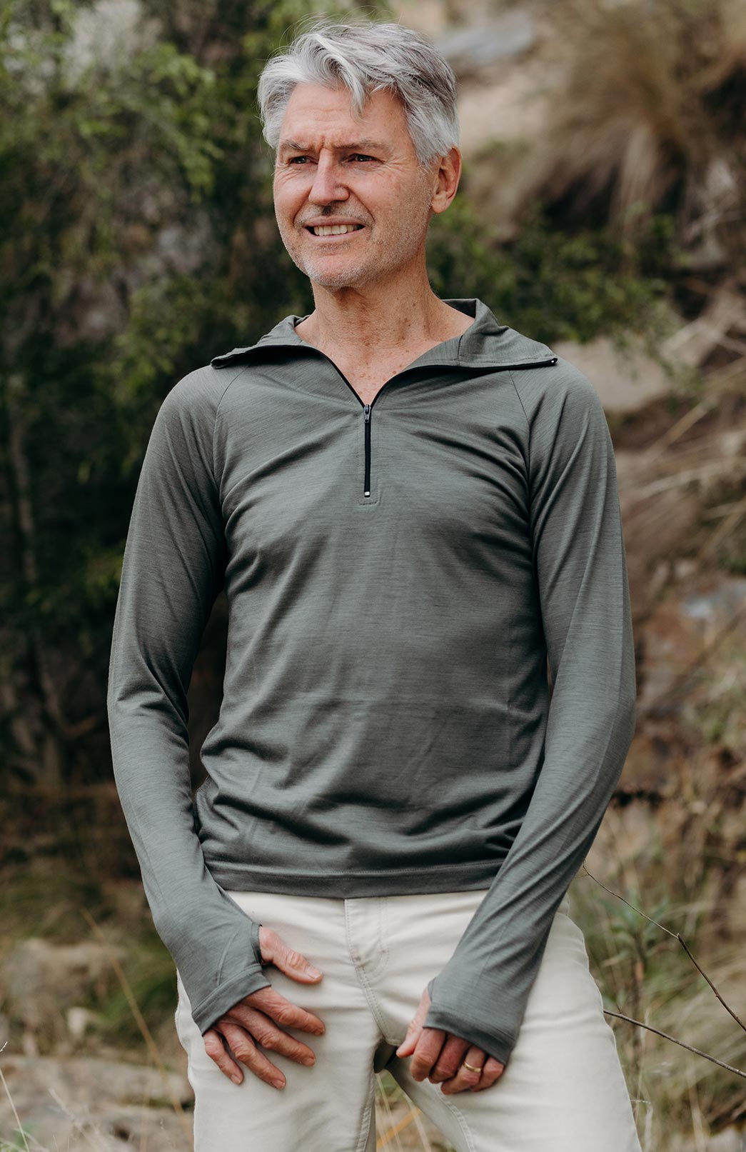 Zip Neck Top 170g Men's Merino Wool Zip Neck Top