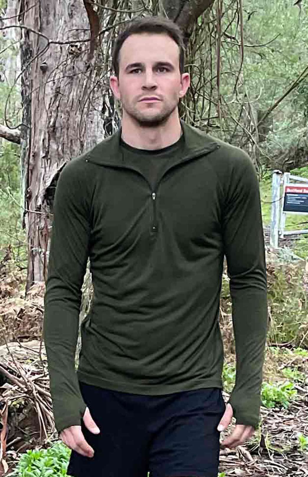 Zip Neck Top - 200g - size 2XS Men's Merino Wool Zip Neck Top
