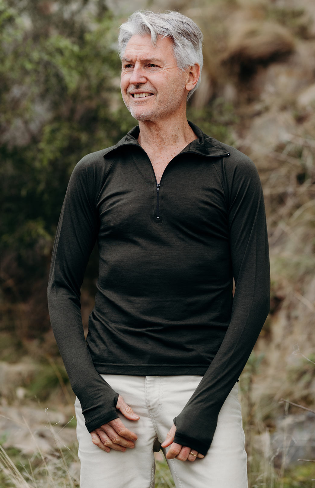 Zip Neck Top - 200g - size 2XS Men's Merino Wool Zip Neck Top
