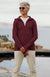 Charcoal Marl Men&#39;s Merino Wool Zip Top With Pockets
