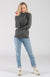 Charcoal Marl Women&#39;s Merino Wool Zip Top With Pockets
