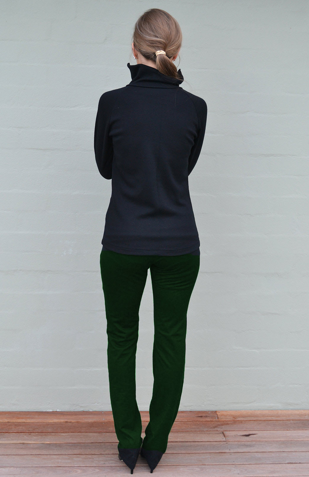 Kale Green Women's Merino Wool Straight Leg Pants