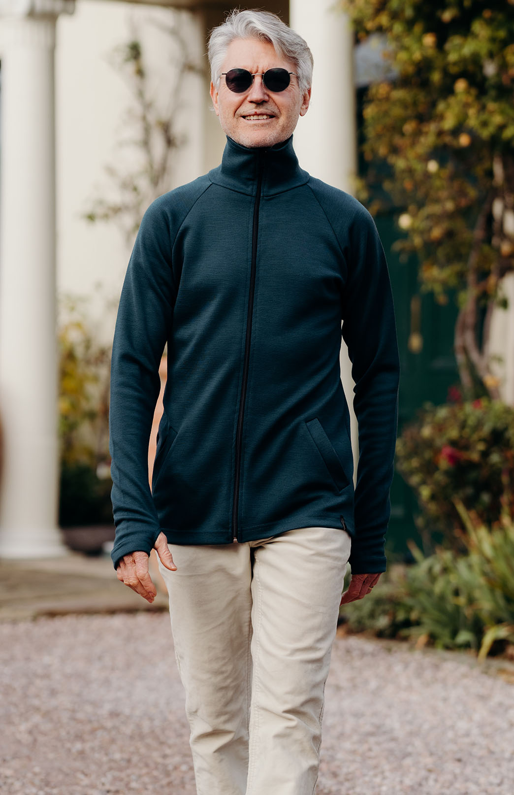 Deep Sea Green Men's Jacket Men's Merino Wool Zip Jacket