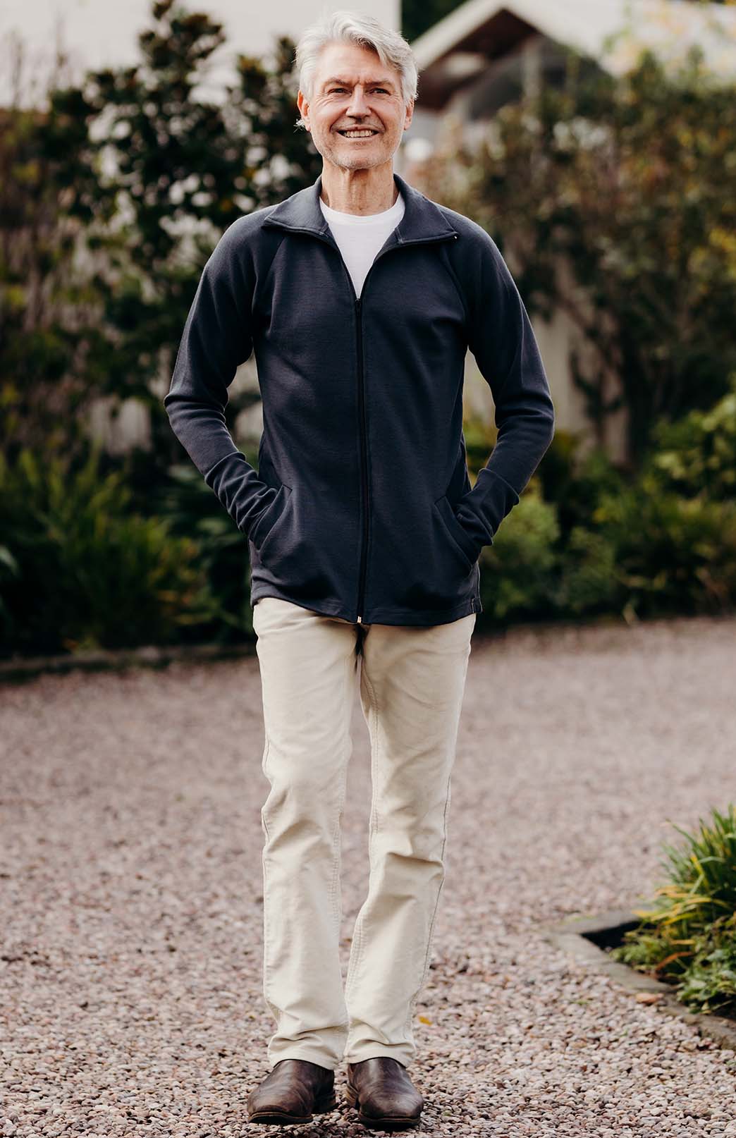 Steel Grey Men's Jacket Men's Merino Wool Zip Jacket