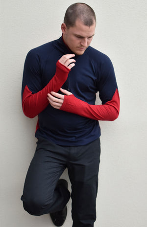 Navy Blue & Chilli Red