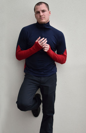 Navy Blue & Chilli Red