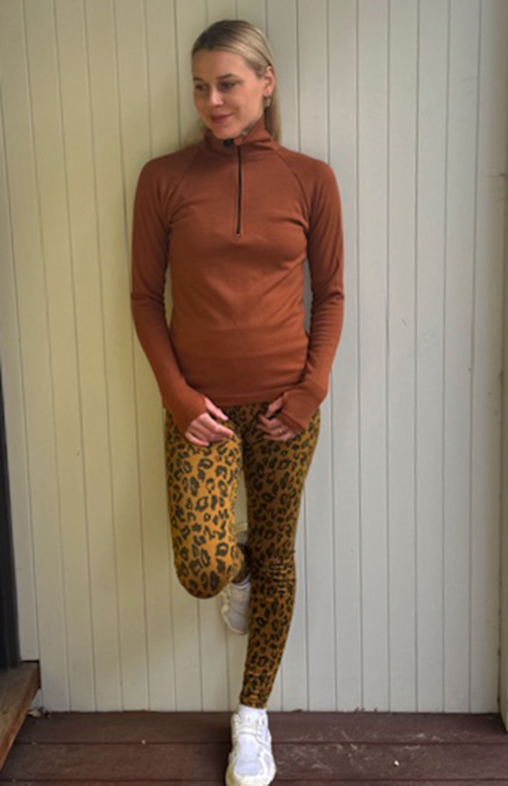 Whiskey Leopard Women's Merino Wool High Waisted Leggings &amp; Yoga Pants 