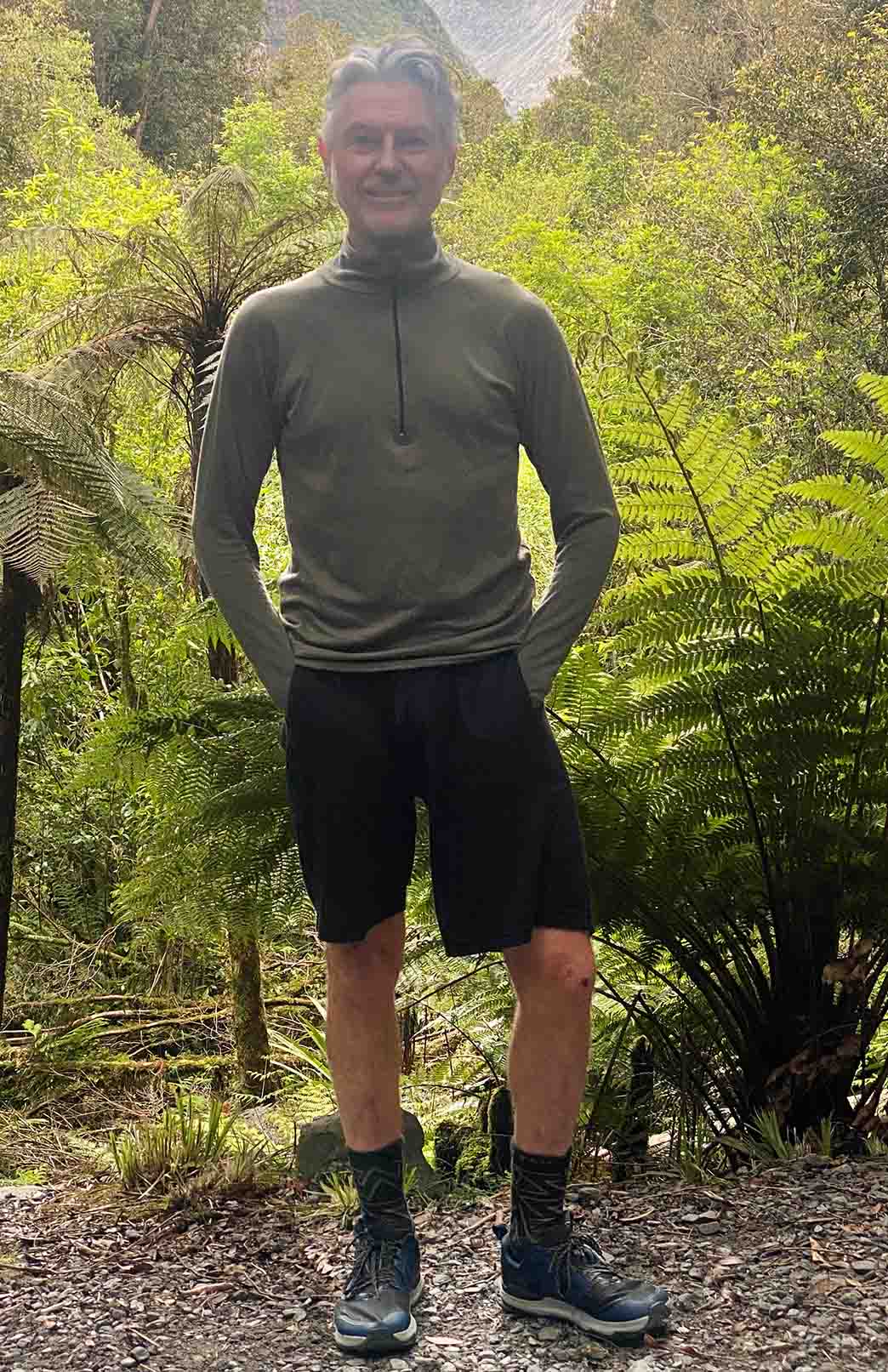 Gum Tree Green Unisex Merino Wool Zip Neck Top