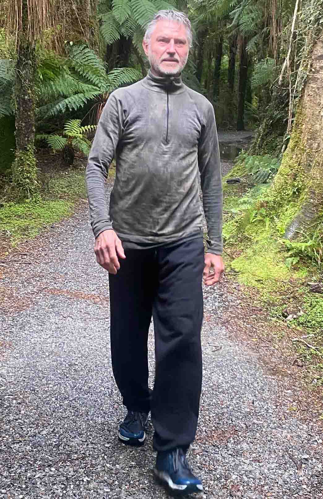 Gum Tree Green Unisex Merino Wool Zip Neck Top