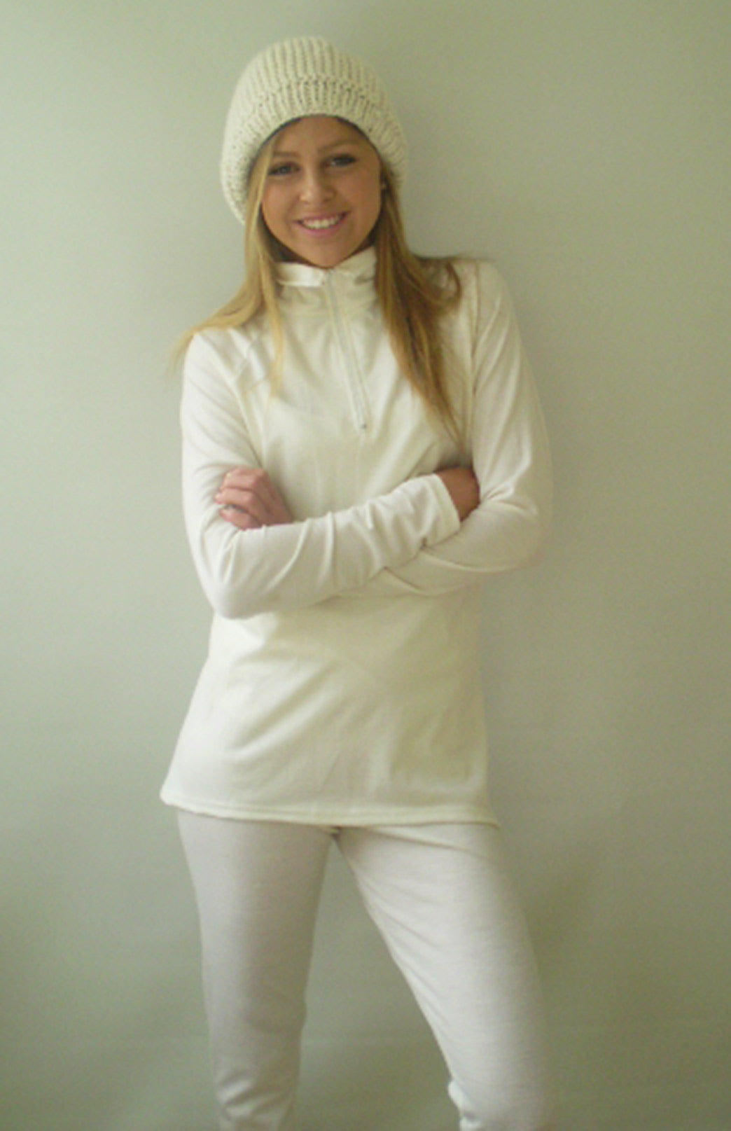 Ivory Women's Merino Wool Rib Thermal Pyjama Leggings