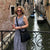 Michelle looking stylish while keeping cool in Venice in her Floral Boat Neck Maxi Dress.