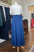 Indigo Blue Women&#39;s Merino Wool Wrap Skirt with pockets
