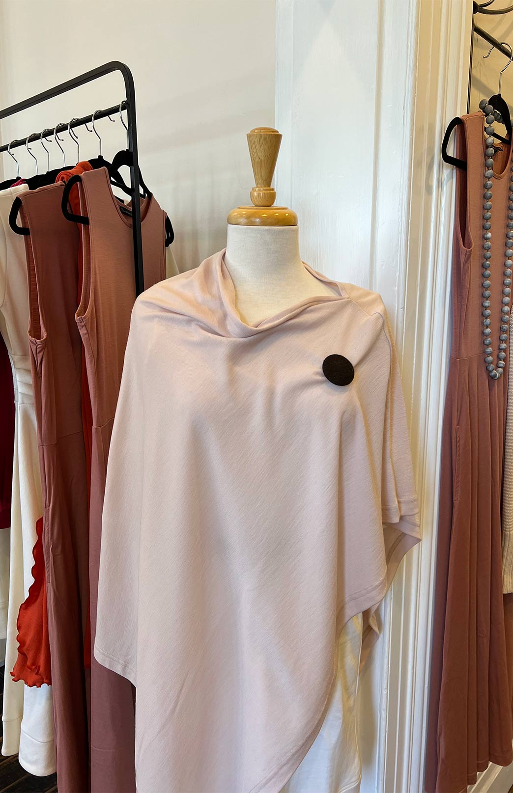 Chocolate Women's Merino Wool Magnetic Button Brooch