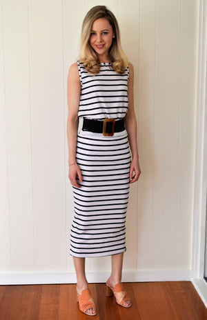 White & Black French Stripe