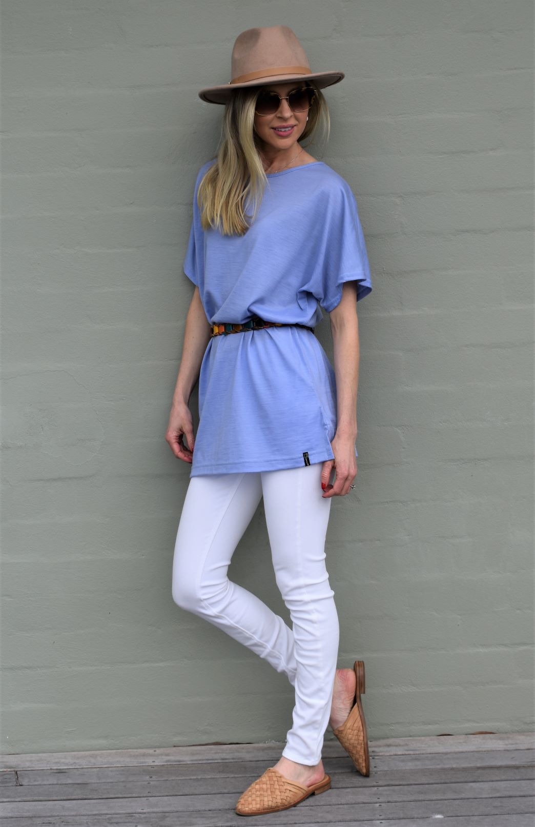 Jacaranda Blue Women's Merino Wool Loose-Fit Tunic