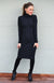Charcoal Marl Women&#39;s Merino Wool Long Sleeve Polo Neck Dress
