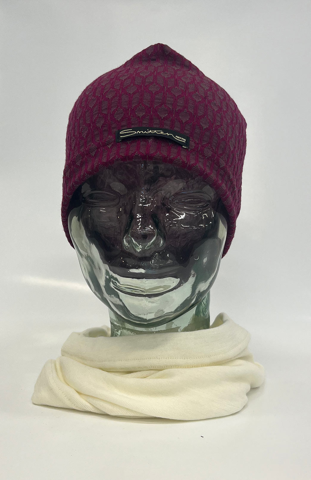 Magenta Keyhole Unisex Merino Wool Thermal Beanie