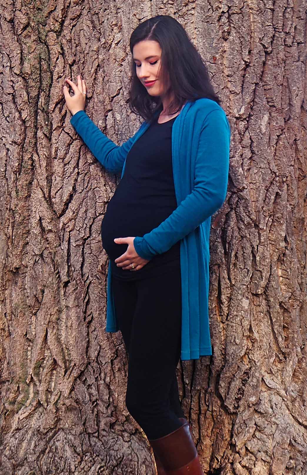 Lyons Blue Teal Women's Merino Wool Drape Cardigan