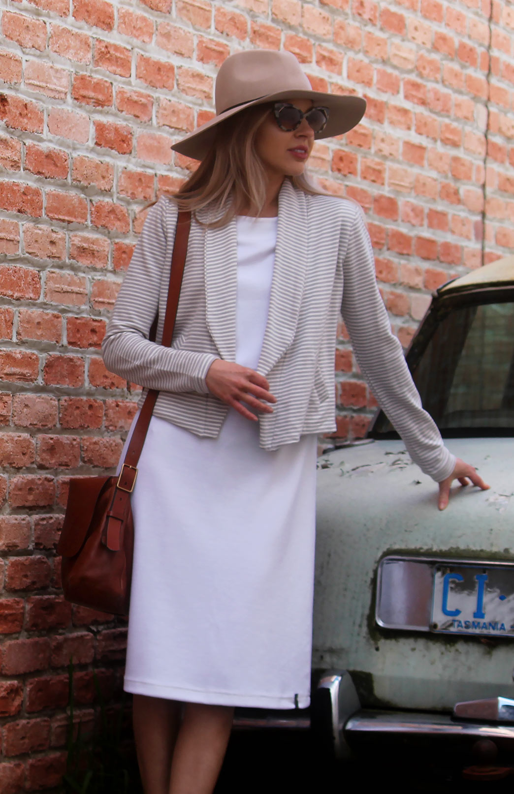 Stone Ivory Stripe Women&#39;s Lapel Jacket
