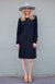 Black Classic Merino Wool Shift Dress with Long Sleeves
