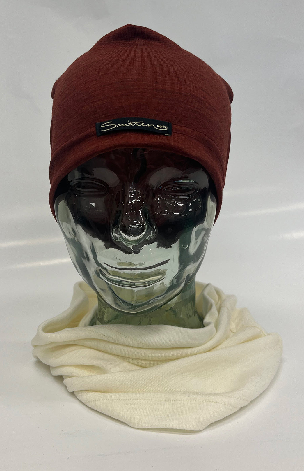 Burgundy Marl Unisex Merino Wool Skull Cap Lightweight (170g) Beanie