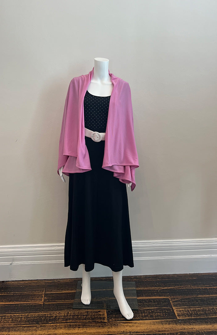 Crocus Pink Women's Merino Wool 220g Rib Sleeveless Wrap