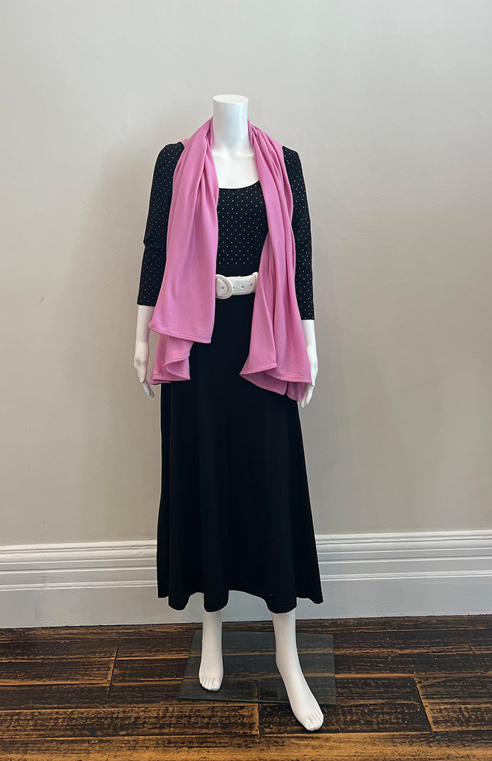 Crocus Pink Women's Merino Wool 220g Rib Sleeveless Wrap